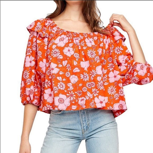 Free People Miss Daisy Printed Top “Heat Wave” XS - Picture 1 of 2